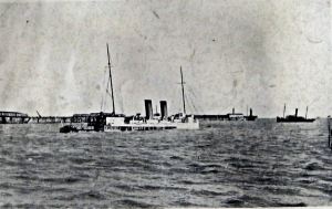  Ville de Liege the day after the accident 12 February 1929 photograpph taken by John Iron, Dover Harbour Master. David Iron