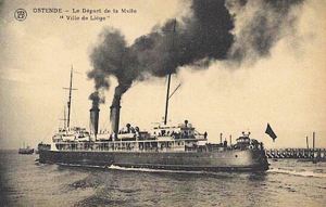 Ville de Liege - steel screw turbine Belgian State Railways cross-Channel fleet steamer