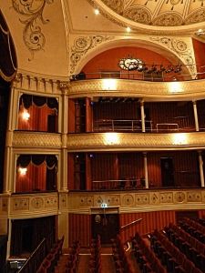 Auditorium of Theatre Royal Bath designed by C J Phipps (1835–1897) who designed the interior of Dover's Royal Hippodrome and still wished for. Thanks to Theatre Royal Bath