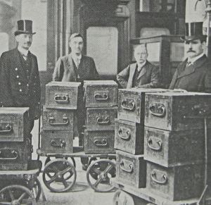 Chests similar to the ones that the gold was carried on trains c1860