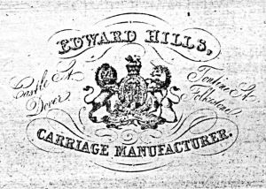 Edward Hills advert in the Dover & Folkestone Directory, Sinnock, Howard & Co 1875. Folkestone Library