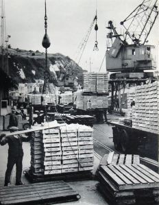 Granville Dock - unloading cargo. Dover Harbour Board
