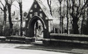 St Martin's Cemetery entance, once the central Apse, c 1950s. Courtesy of Dover Library