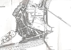 Granville Dock with Pier District on the left and Tidal Harbour on right. Archcliffe Fort is at extreme right. 1890