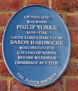 Dover Society Plaque in honour of Philip Yorke, at the corner of Yorke Street with Snargate Street .