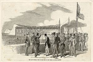 Admiralty Pier construction being inspected by the Duke of Wellington (1769-1852). Dover Museum