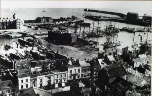 Harbour prior to start of the Harbour of Refuge - Commercial Harbour c1890. Ian Cook
