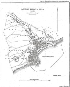 Harbour of Refuge proposal 1844 from Rawlinson Sanitary Map of 1846