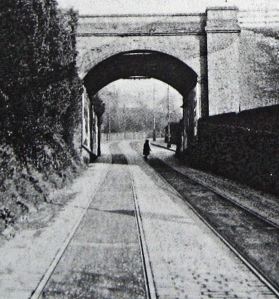 Crabble Road railway bridge prior to 1936 when it was demolished