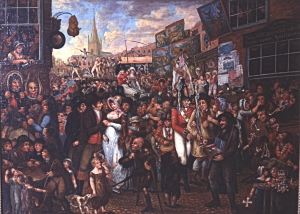 Early 19th century Fair possibly at Sandwich. Painting by Benjamin Robert Haydon (1786-1846) - Dover Museum