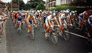 Tour de France race going along Folkestone Road 1994. Dover Museum