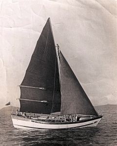Boleh, built in Singapore and sailed to Salcombe in the UK 1950 under Commander Robin Kilroy. Thanks to Roger Gray