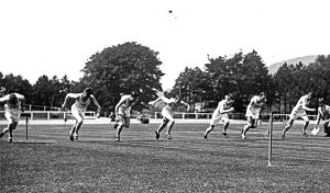 Buckland Paper Mill Sports day possibly at Crabble 1935. Dover Museum