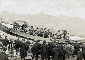Lifeboat Mary Hamer Hoyle 1901-1914. Launched from the seafront. Dover Museum