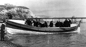 Mary Hamer Hoyle Lifeboat 1901-1914. Promanade Pier in background. Dover Museum