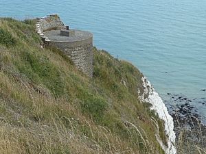 WWII Gun Emplacement Round Down Cliff. AS 2014