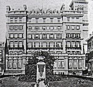 Captain Matthew Webb Memorial on Clarence Lawn in front of the Burlington Hotel c1904 - Adams Collection Dover Museum