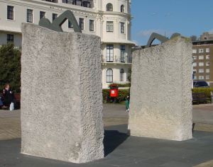 'Crest of the Wave' sculpures by Ray Smith 1995 on Dover's Seafront. Alan Sencicle 2009