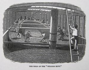 Submarine cable laying hold of the William Hutt. Illustrated London News 14.05.1853