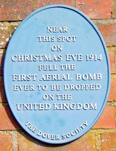 Dover Society Plaque - First Aerial Bomb to fall on the United Kingdom.Taswell Stree Christmas Eve 1914. Alan Sencicle