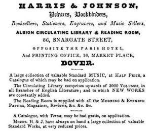 Albion Library run by Henry Harris & Johnson 86 Snargate Street and 16 Market Square c1845
