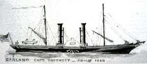 Steam Packet Garland circa 1849 when the captain was Luke Smithe