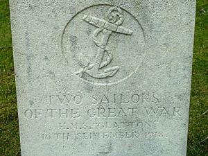 Gravestone of two Unknown Sailors, victims of the Glatton accident. St James Cemetery, Dover - AS 2015