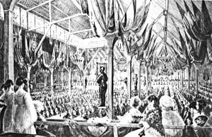 Wellington Pavilion the dinner by William Burgess 1839. Dover Museum