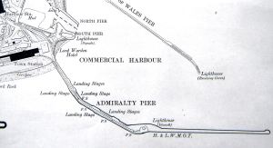 Map dated 1919 of Admiralty Pier showing the railway lines layout prior to the building of the extension landing stage and Marine Station started in 1909
