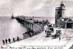Prinz Waldemar 1 July 1904 the first transatlantic cruise ship to tie up in Dover. Barrie Wilson