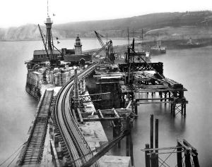  Widening of the Admiralty Pier around the Turret, the old lighthouse on top of the Turret is on the right and the new temporary tall one is on the left. Nick Catford