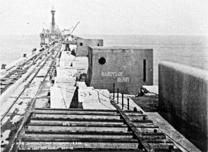 Admiralty Pier Electric Light emplacement 03.05.1906 note lighthouse. Dover Museum