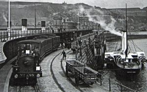 Maid of Kent tied up to Admiralty Pier. The body of George V (1819-1878), the last King of Hanover (1851-1866) was brought across the Channel on the ship for burial at Windsor.