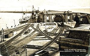 The laying of the track to the new Marine Station c1913-1914, Dover Museum.