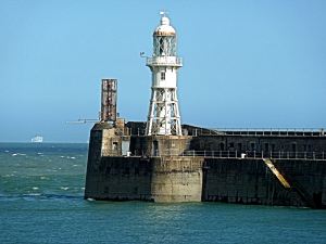 The Grade II listed Admiralty Pier light house and traffic control. AS 2015