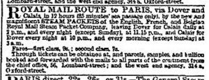 Churchward Advert centring on his two new ships Express and Queen. 1855