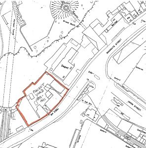 The Packet Yard (1859-1991) on Snargate Street and one of the town's main land based maritime employers. Map c1900