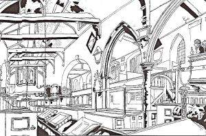 St Mary's Church interior 1822 by George Jarvis