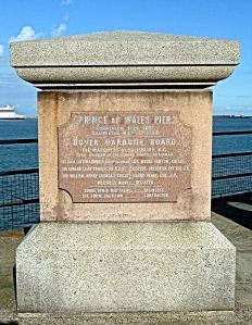 Commerative memorial for the completion of the Prince of Wales Pier 31 May 1902 where the viaduct meets the solid Pier. AS 2015