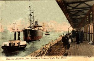 Hamburg-Amerika Line ship arriving at the Prince of Wales Pier. John Alsop