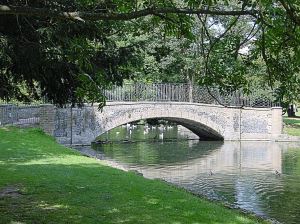 Kearsney Abbey Lake and Grade 2 Listed bridge. Alan Sencicle