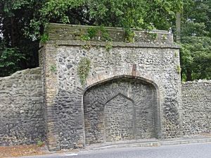 The remains of Kearsney Abbey Wall, Alkham Valley Road now had English Heritage Grade 2 listing. Alan Sencicle