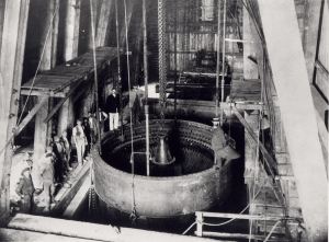 Kind - Chaldron iron rings being inserted into a Shakespeare Colliery mine shaft. Brian Hartley White Cliffs Countryside Partnership