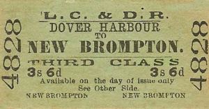 LCDR - Harbour Station to New Brompton ticket. Michael Stewart