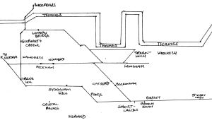 LCDR Metropolitan Extension 1864 only stations referred to in text shown. LS2015