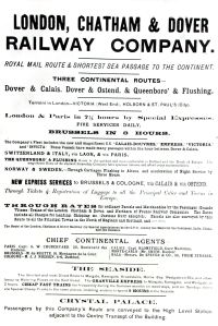London, Chatham & Dover advert for their cross-Channel service with a mention of the connection to Crystal Palace. Dover Library