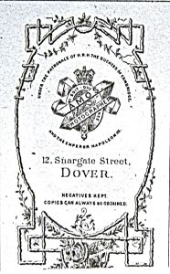 George Amos, photographer 12 Snargate Street. Dover Library