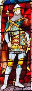 Edward III detail from the Finnis window, Council Chamber, Maison Dieul. Alan Sencicle.