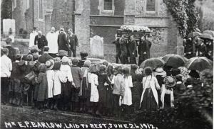 Edward Barlow's funeral 26 June 1912 at SSPeter & Paul Church, River. Harding Family