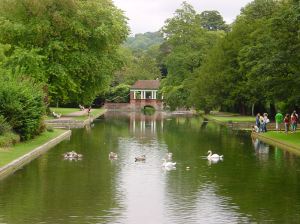The Pergola Bridge with the elongated lake crafted out of the River Dour by Thomas Mawson. Alan Sencicle